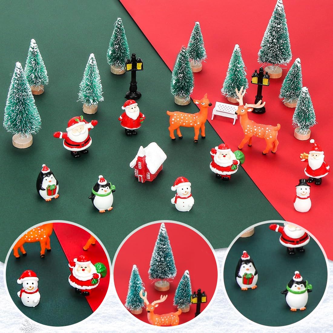 lasuroa 50pz Anatre di Luce Natalizia, Mini Anatre Natale di Resina
