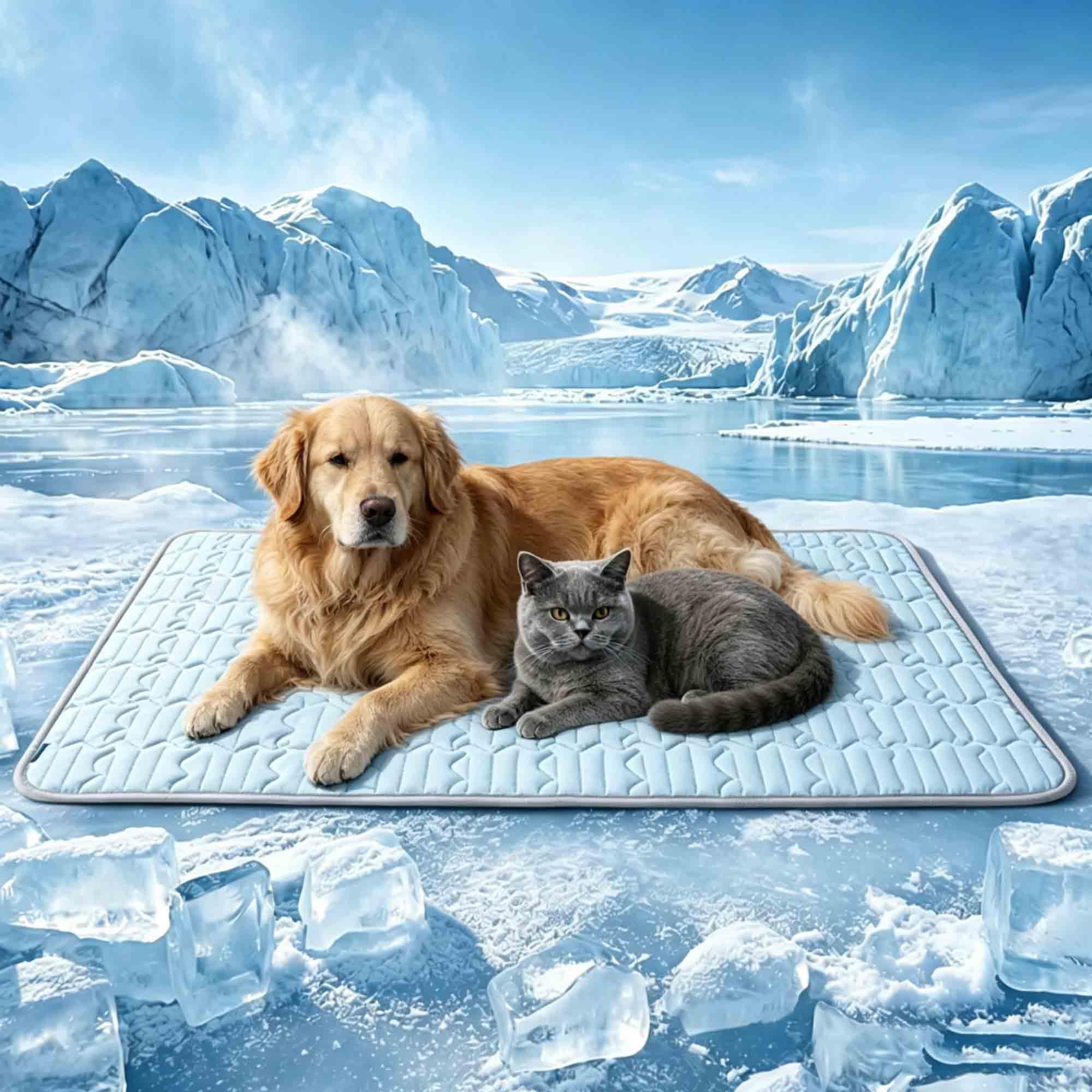 Freshpaw Cooling Mat,Gel-Free 3 to 4 Degrees Cooler in Minutes，Blue：50*70cm