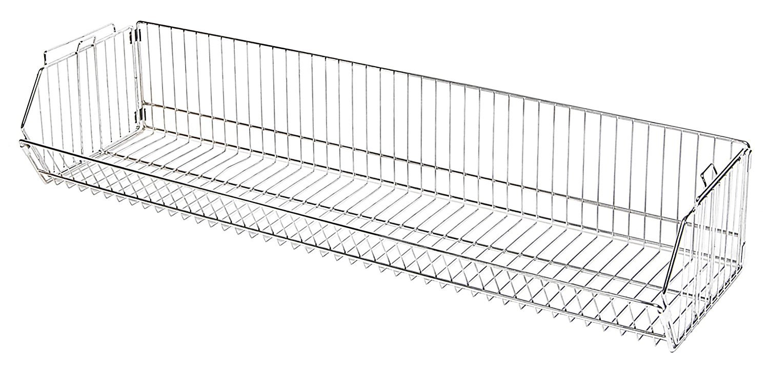 Quantum Storage Systems 203612BC Modular Stacking Basket, Chrome Finish, 20" W x 36" L x 12" H