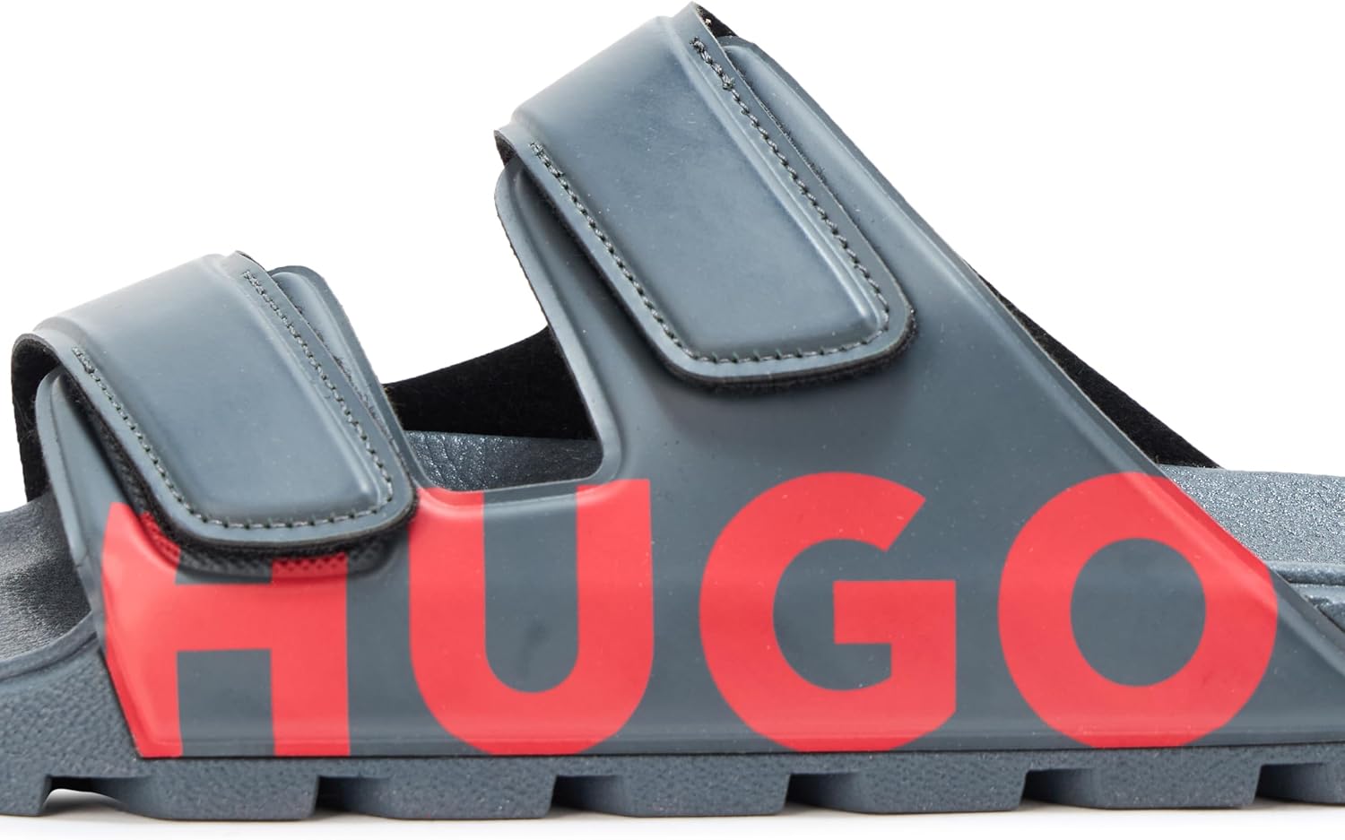 HUGO, Double Strap Adjustable Sandal, grey microchip, 8