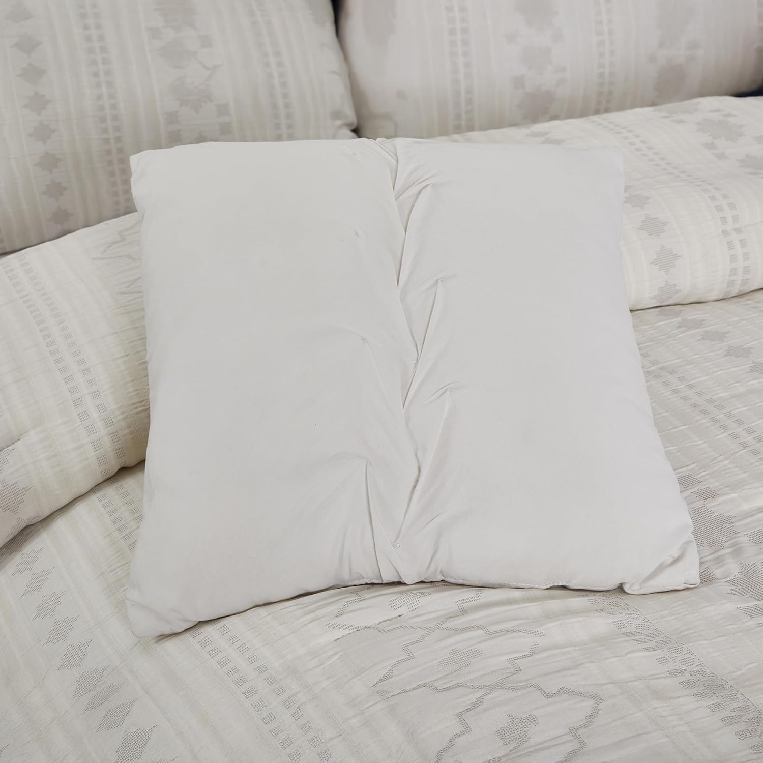 Modern Threads Marcy Ivory Jacquard Comforter Set – 5 Piece Sandstone-Inspired Bedding with Decorative Pillows & Shams, Elegant Soft Textured Bed Set for All Seasons, King