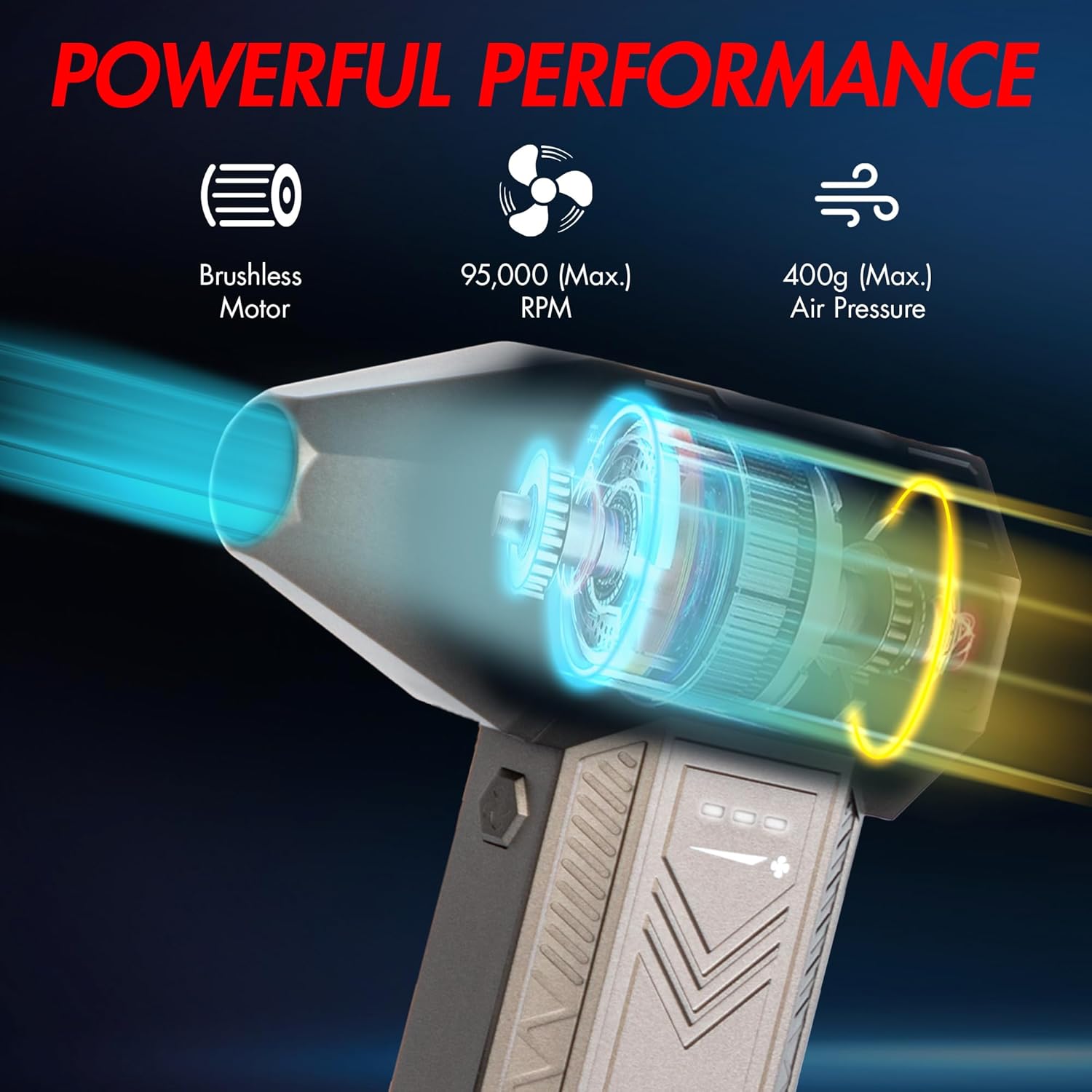 Wagan EL7610 iOnBoost V8 Jet 1200A Peak Jump Starter with Turbo Air Blower 12V Portable Lithium Car Battery Up to 4.0L V8 or 2.0L Diesel 95,000RPM Cordless Jet Blower Power Bank, for Car Home Use