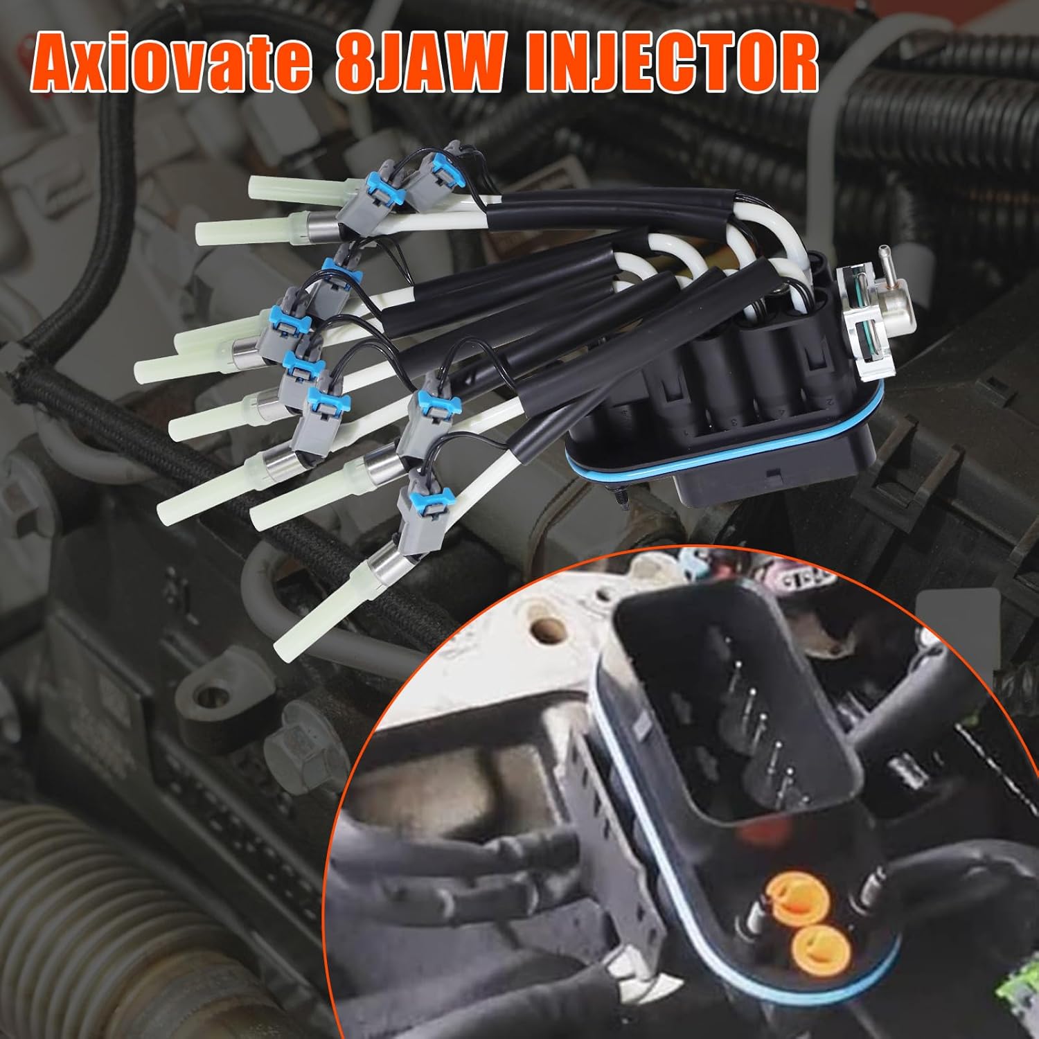 FJ504 Fuel Injector Assembly with Bracket for Chevy C2500/C3500, Suburban, Express, for GMC C1500/C2500, K1500/K2500/K3500, Tahoe, Yukon, Savana, Escalade 5.0L 5.7L V8 Replace# 93441235