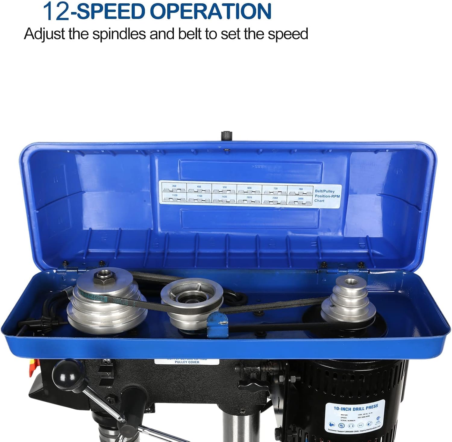 Review Product BILT HARD 10 inch Drill Press with T-Track Kit, 12 Speed Benchtop Drilling Machine, CSA Listed