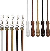 TENDEEVOLUTION Wooden Curtain Rod 125 cm Available in Various Colours, Durable Curtain Pull, Rigid Curtain Opener, Indoor Curtain Accessories (White)