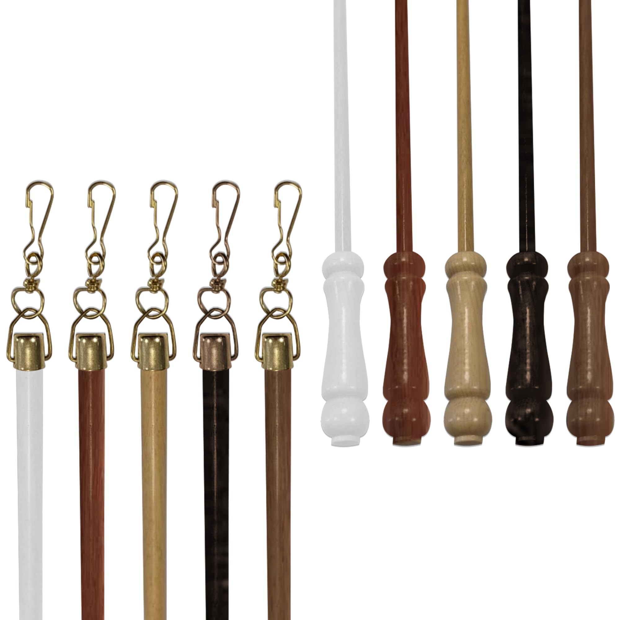 Wooden Curtain Rod, 125 cm, Lacquered – Opens Curtains Suitable for Panel Curtains Compatible with All Curtains Manual Handling (OLMO)