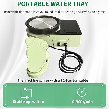 Pottery Wheel Machine with Foot Pedal, 6 Turntable Two-Way Rotation Clay Wheel,Electric Ceramic Forming Machine with Detachable Basin,DIY Clay Potter's Wheel Kit for Kids and Beginners Adults at Home