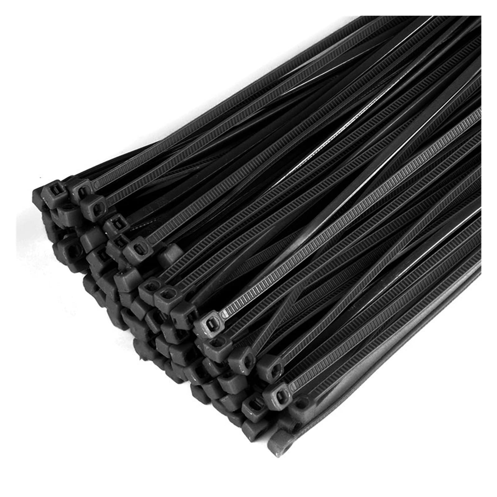 Kunststoff-Nylon-Kabelbinder, 100 Stück, schwarz, 5 x 300 Kabelbinder-Befestigungsring, 3 x 200 Kabelbinder-Reißverschluss mit 5 x 200 selbstsicherndem Nylon-Kabelbinder (Farbe: 3 x 60 mm) (4 x 250
