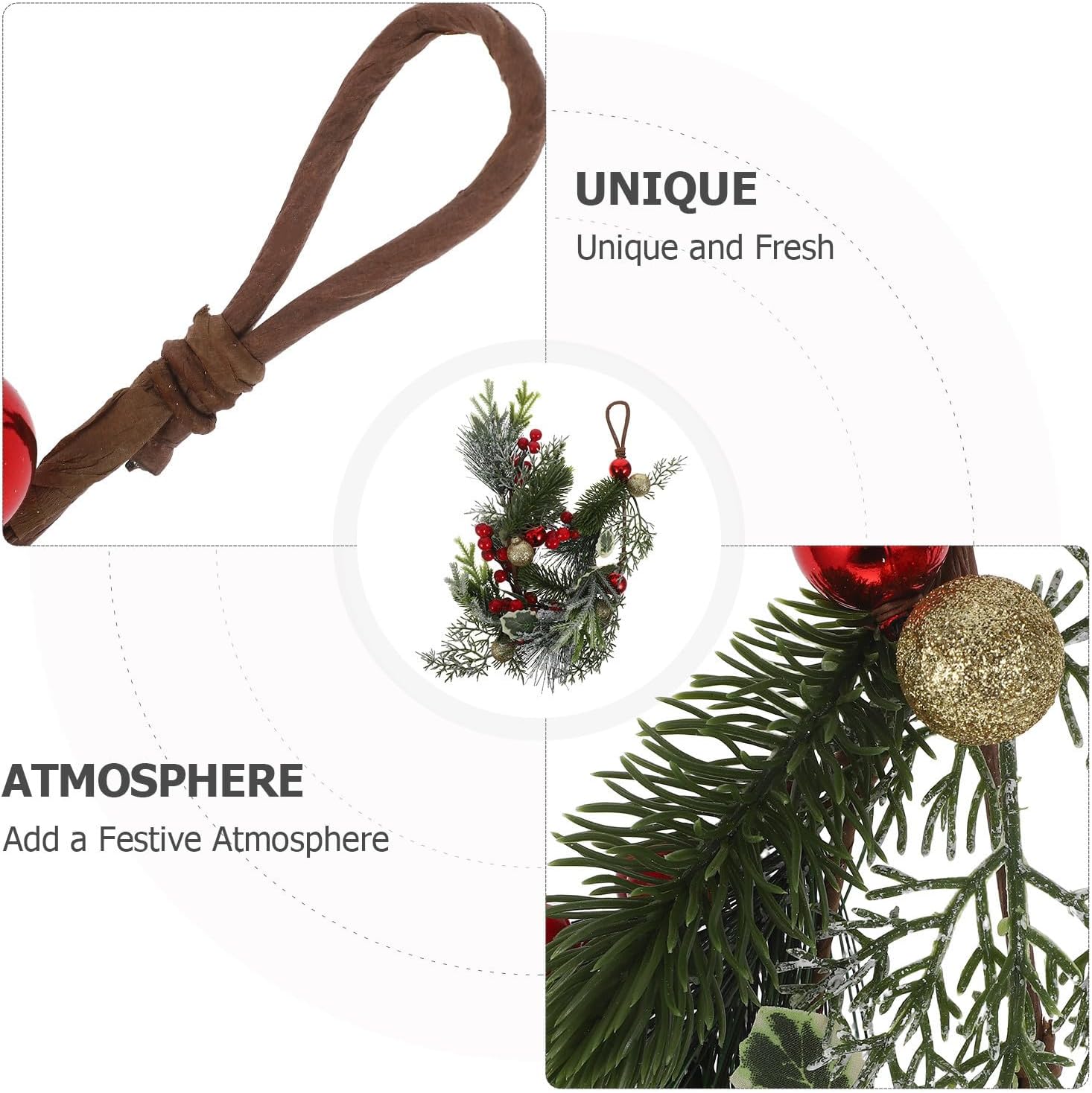 Christmas Pine Teardrop Swag for Front Door Hanging Decor