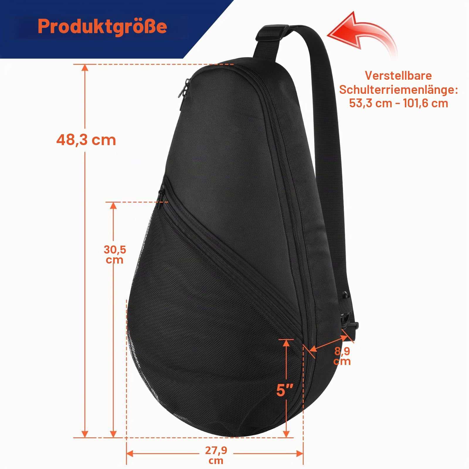 Cosmos Padelschlägertasche Pickleball Paddelschlinge Rucksack Padelschläger Aufbewahrungstasche Padel (Paddel Tennis) Ausrüstung Tragetasche mit Netztasche für 2 Paddel, Ball, Wasserflasche & Zubehör