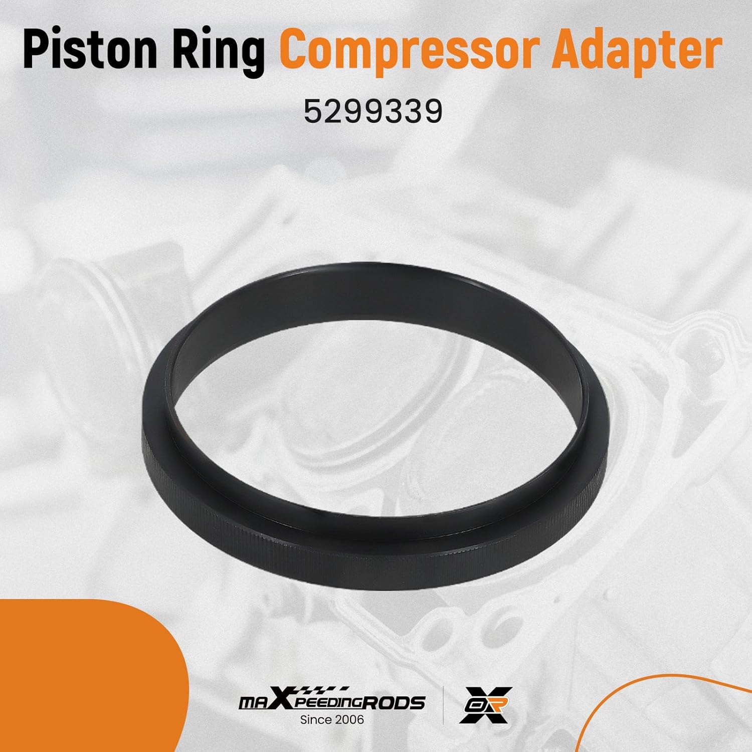 maXpeedingrods 7040 Piston Ring Compressor Tool including Adapter and Anti-Polishing Ring for Cummins ISX/QSX 15 for Caterpillar 3400 C-15 5.4" bore Alternative to PT-7040 5299448 5299447 5299339