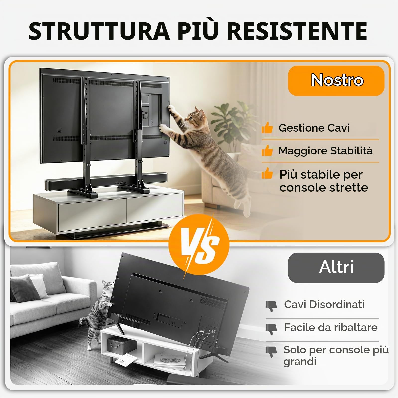 Hemudu Supporto Piedistallo TV per Televisori da 22-75 pollici LED OLED TV | Supporto TV da Tavolo Altezza Regolabile fino a 50kg, MAX VESA 400x400mm, HT12B-001E