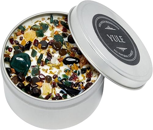 Miniatura 7 de Yule Candle de New Moon Beginnings - Velas de vacaciones de invierno - Velas de hierbas y cristal - Vela de soja - Velas de solsticio de invierno