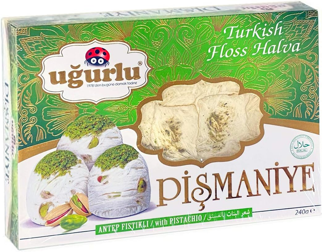 Ugurlu - Pismaniye Turkish Floss Halva with Pistachio, 240g