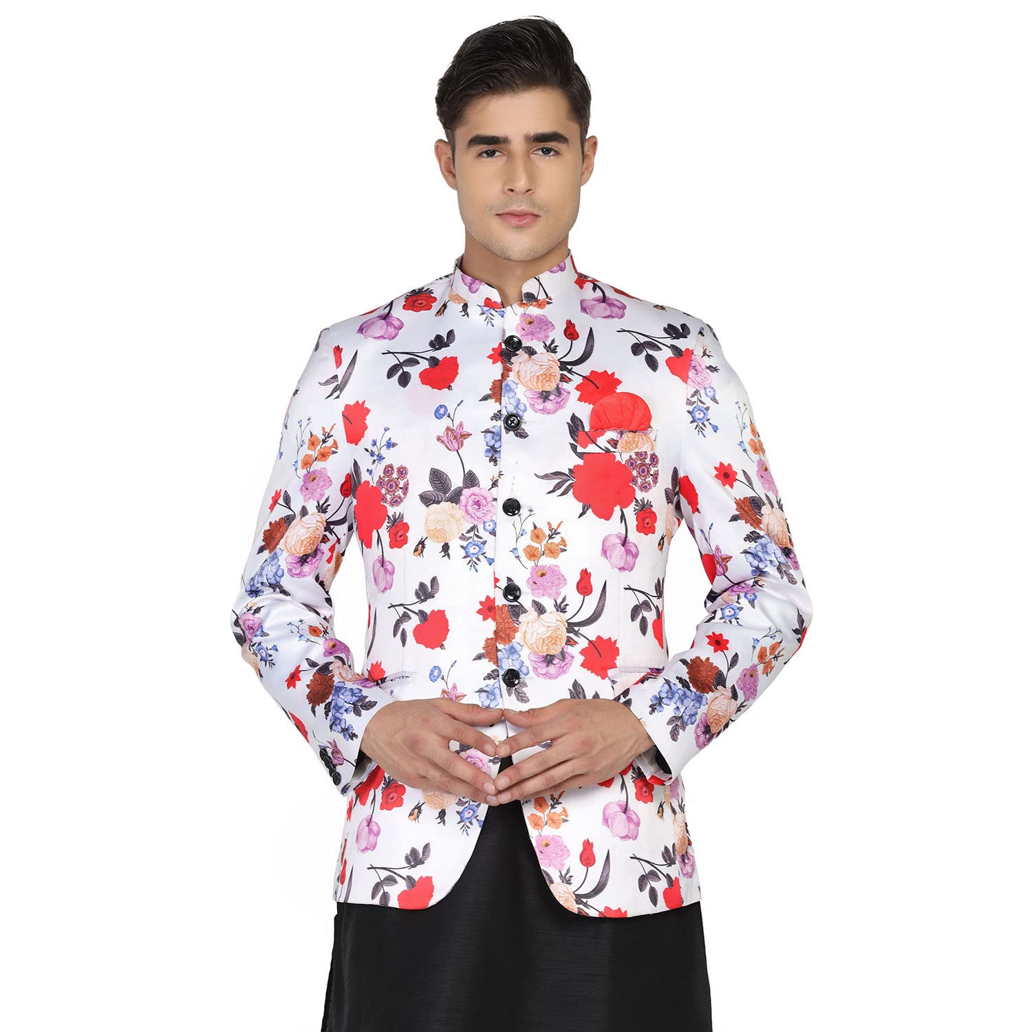tahvo Men's Cotton Regular Fit Printed Blazer-picture-12