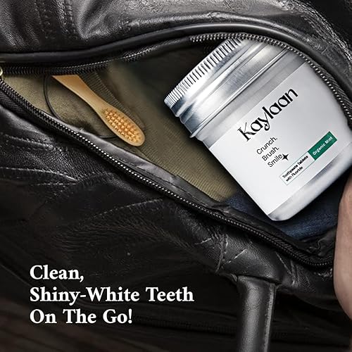 Miniatura 8 de Tabletas de pasta de dientes con flúor, sabor a menta, 90 unidades, pasta de dientes de viaje ecológica, tabletas de pasta de dientes masticables