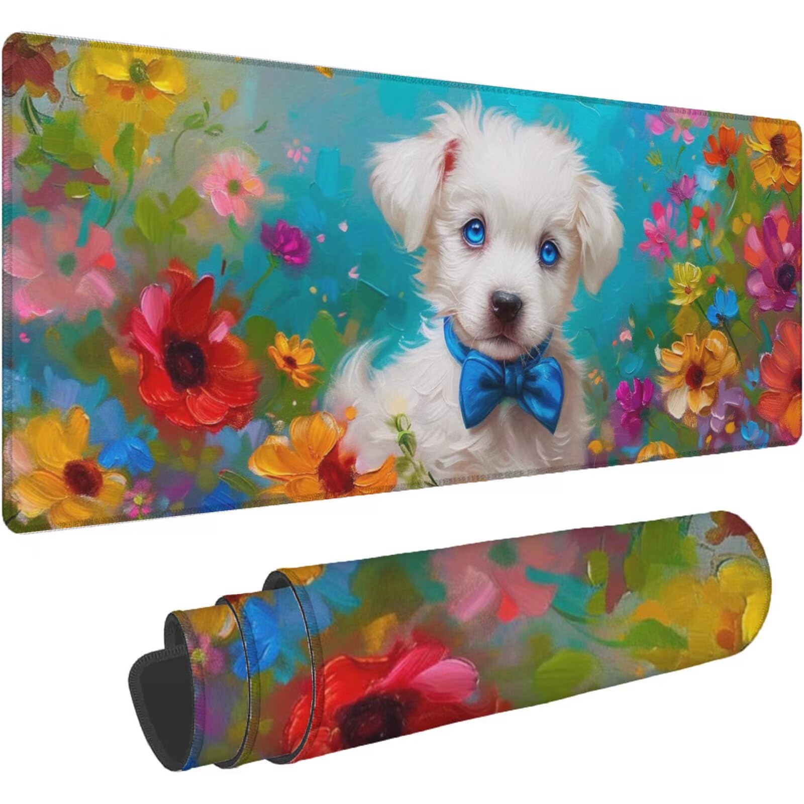 Podkładka pod mysz kwiaty podkładka pod mysz XXL 1200 x 600 mm mata biurowa zwierzę podkładka pod mysz jednoczęściowa gumowa podstawa antypoślizgowa szyta podkładka pod mysz wodoodporna antypoślizgowa