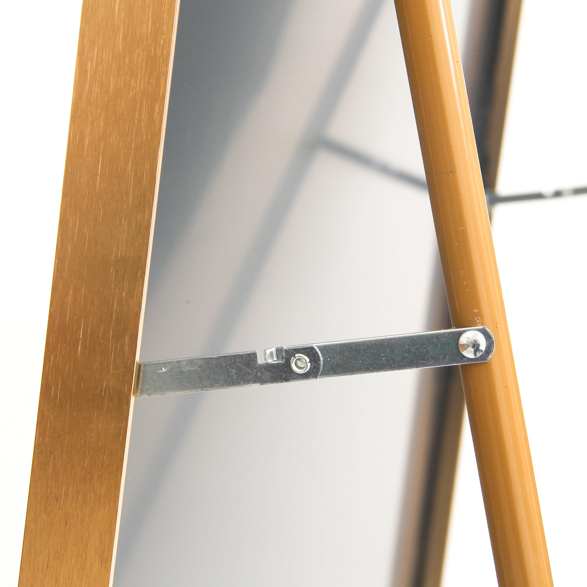 LunaMirror 76x180 CM Spiegels op Volledige Lengte Aluminium Frame in Klassiek Geelachtig Bruin Houtlook Vrijstaande Vloerspiegel Volledige Lichaam Wandmonteerbaar voor Slaapkamer Woonkamer en Gang