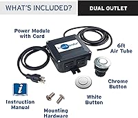 Vista 6 de InSinkErator STS00 interruptor de aire para fregadero o mesada con doble salida, incluye botón cromado y blanco, STS-00