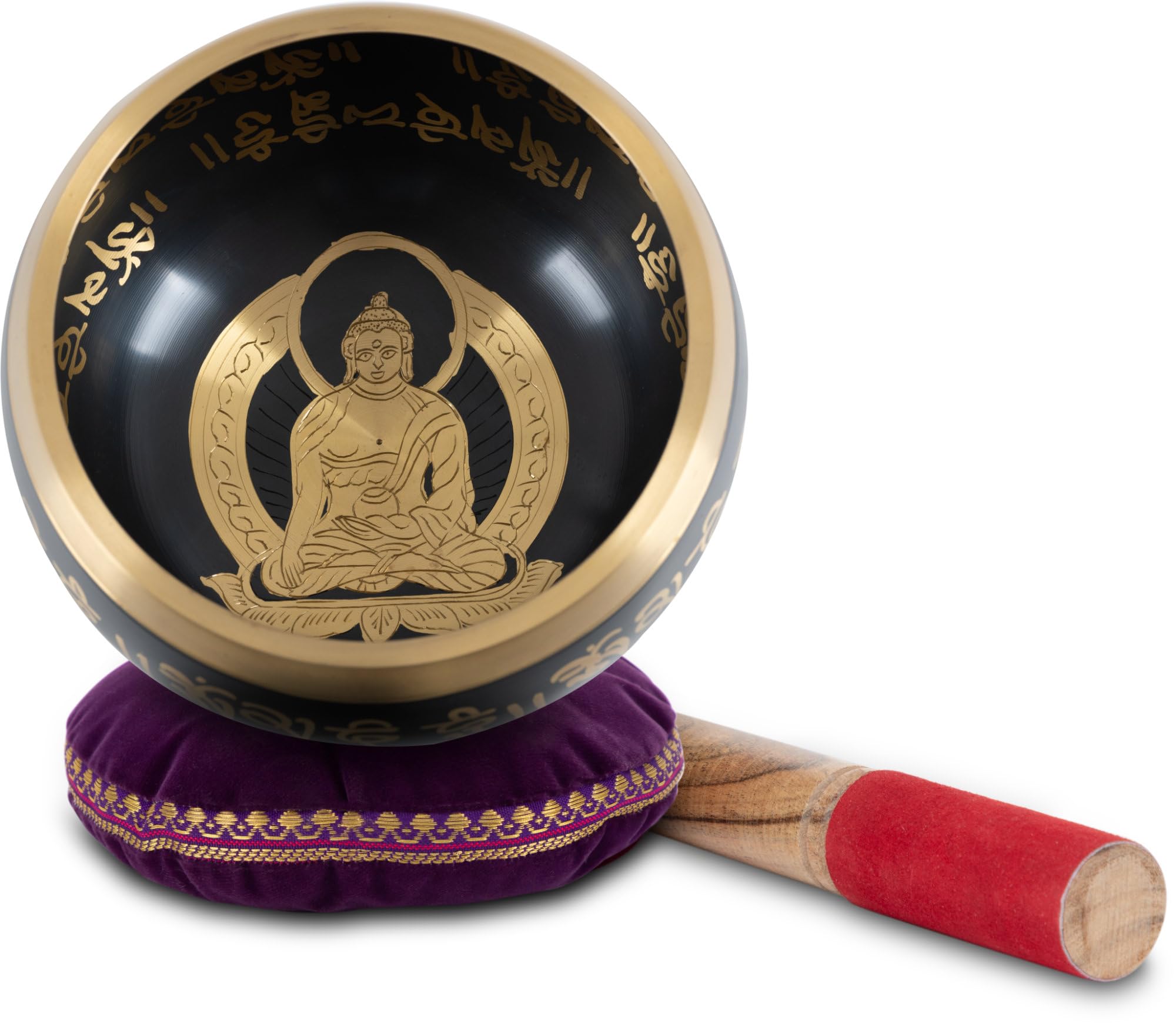 XDrum Chhavi Klangschale 13, 5 cm Set, Mit handgemalten Ornamenten verziert