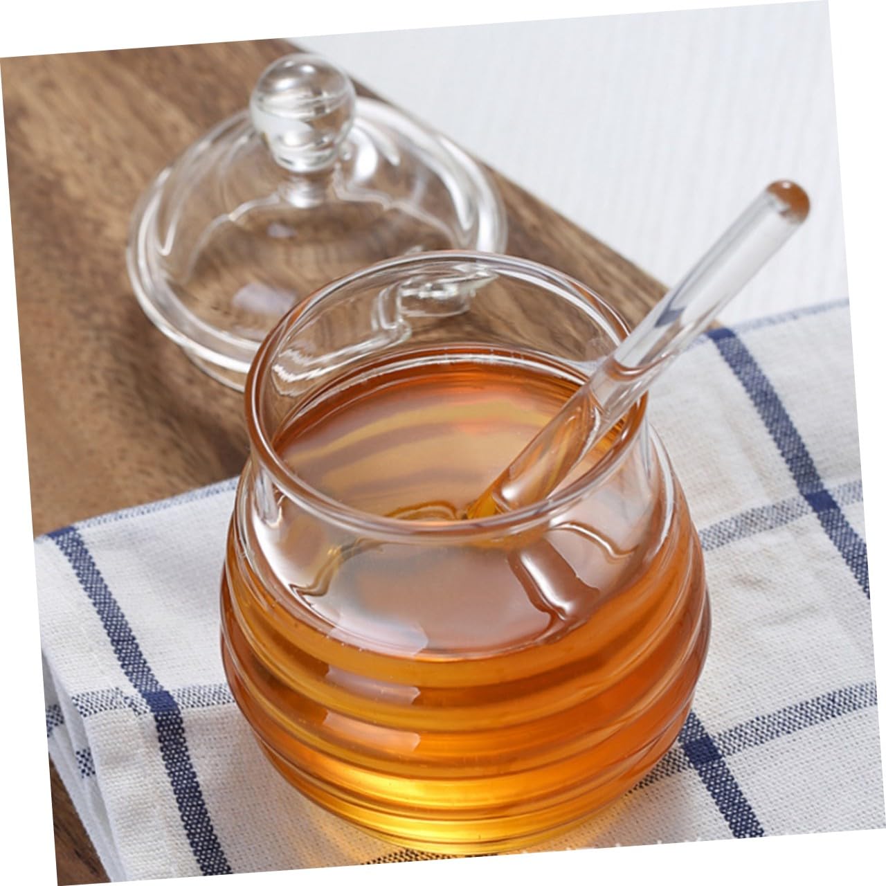 OUNONA 2 Stück 250-ml Honiggläser aus Glas mit Schöpflöffel und Deckel