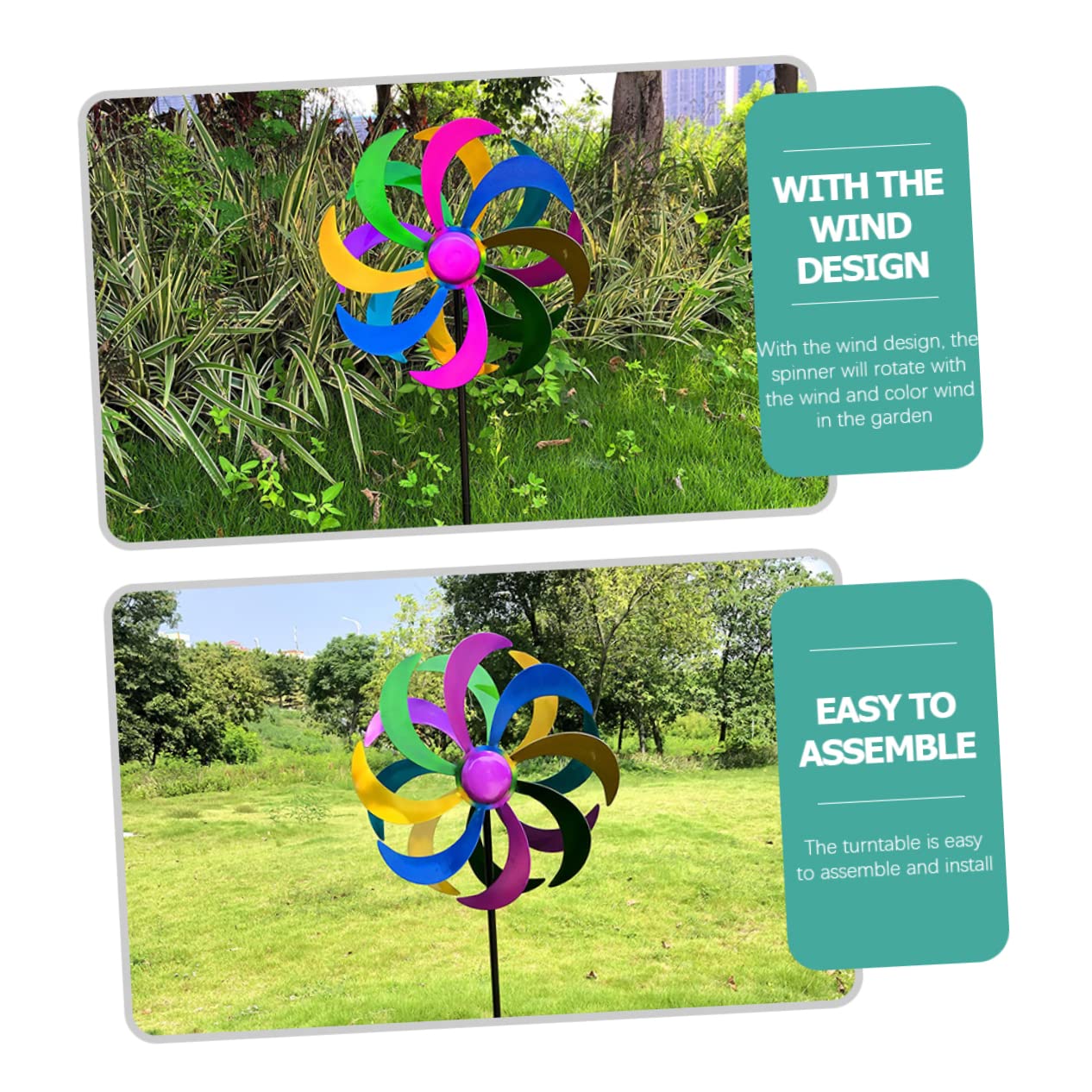 Milisten Bunter Junge Mädchen Windrad Spinner Garten Deko Windmühle Spielzeug Für Außenbereich Mit Regenbogen Design