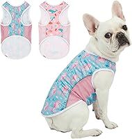 Vista 15 de Camiseta sin mangas con protección solar UPF 50+ para perros medianos y grandes, transpirable, ligera, con tiras reflectantes, ropa de protección