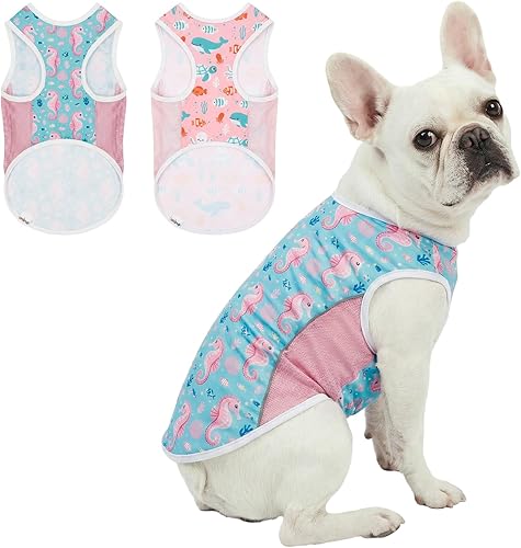 Miniatura 15 de Camiseta sin mangas con protección solar UPF 50+ para perros medianos y grandes, transpirable, ligera, con tiras reflectantes, ropa de protección