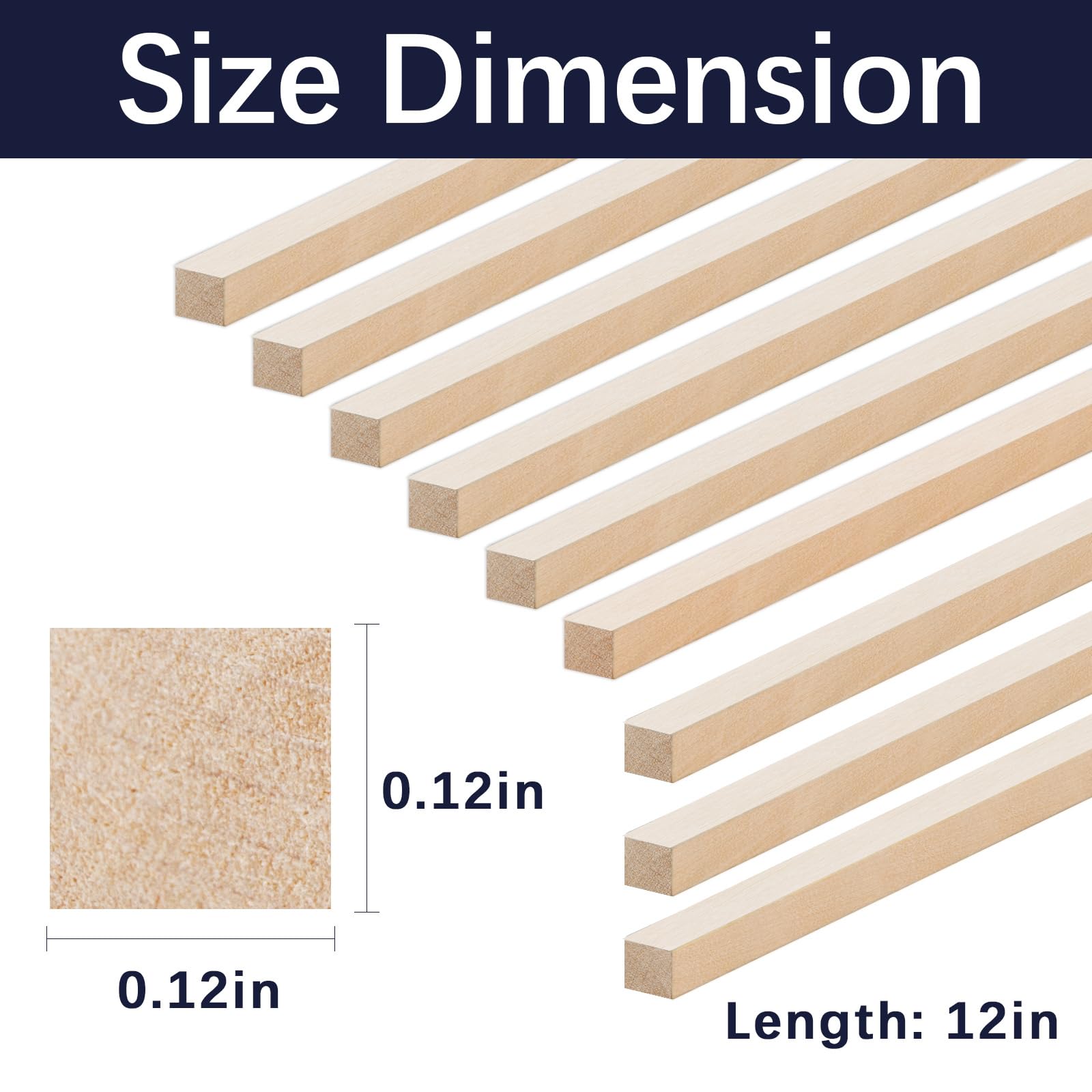 Balsa Wood Sticks - 300 Pack for Crafting & DIY -2