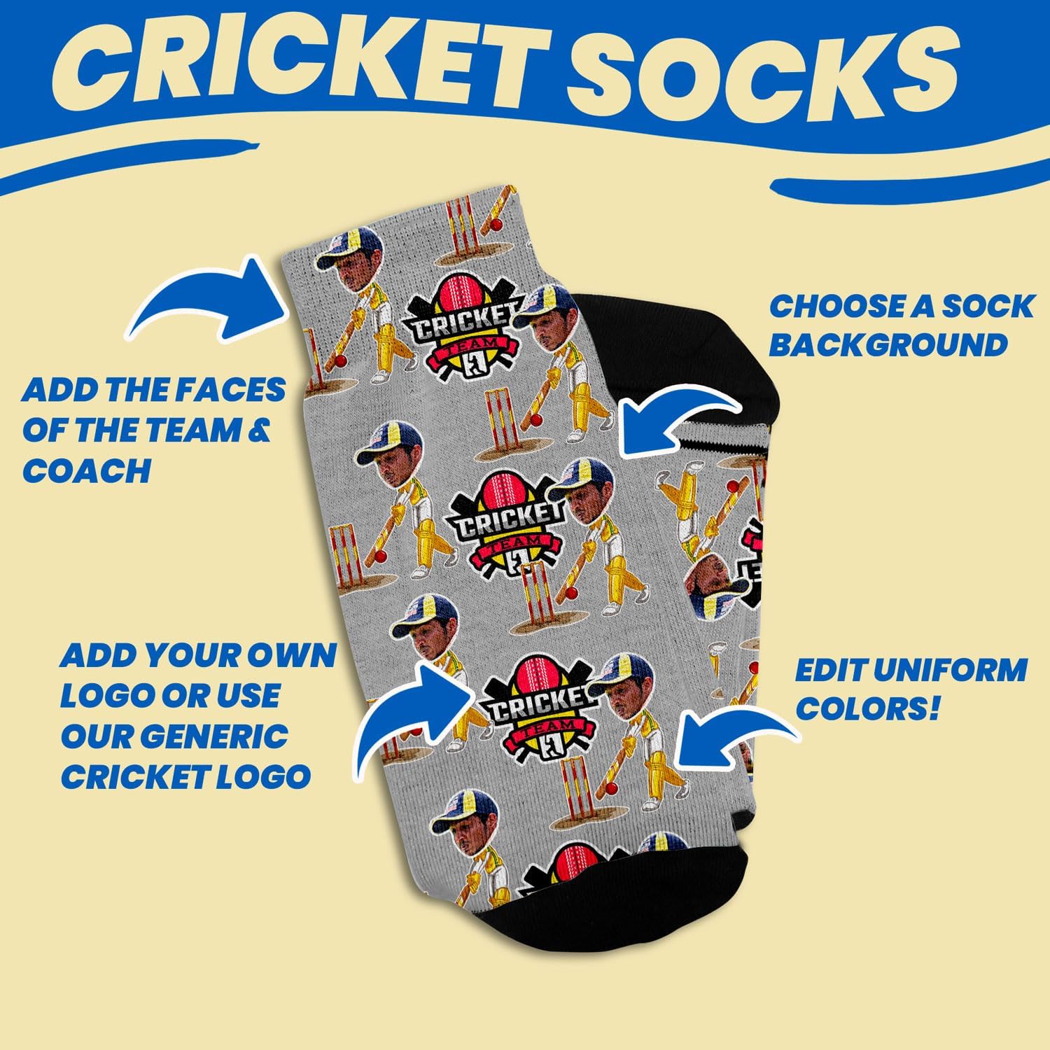 Custom Face Socks for Sports, Activities Customized Gift Socks with Faces - Image 2