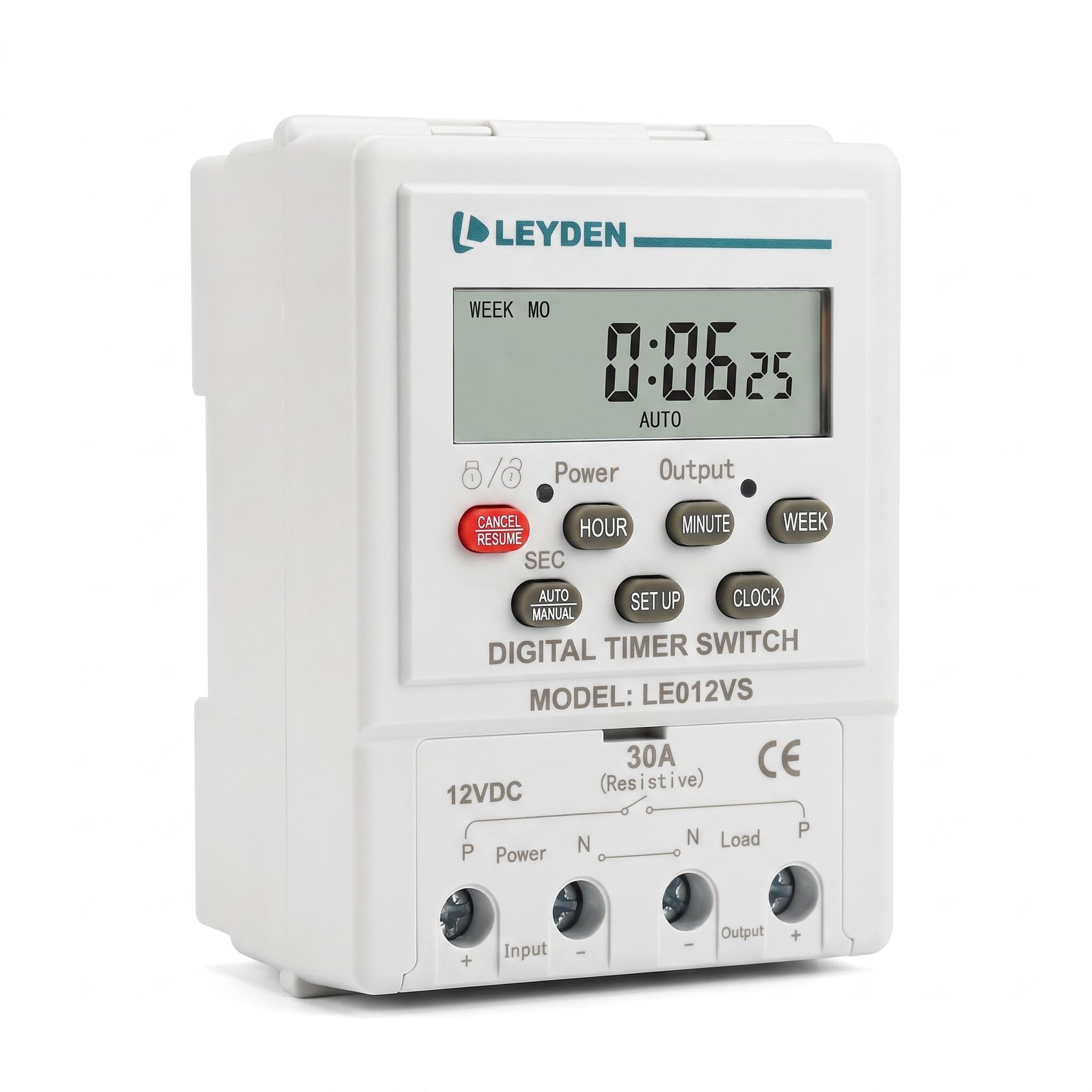 LEYDEN® LE012VS, 12VDC, Digital Timer Switch 24 on Off Programs & Cyclic Timer for DC Light, Motor, Bell, Siren, Fan, Fogger, Hydroponic, Drip Irrigation & Other Application-image-6