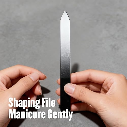 Miniatura 3 de NOVAL Kit de cuidado de uñas para hombres con aceite de cutícula en rollo con aroma de cedro fresco, bolígrafo empujador, lima de vidrio para