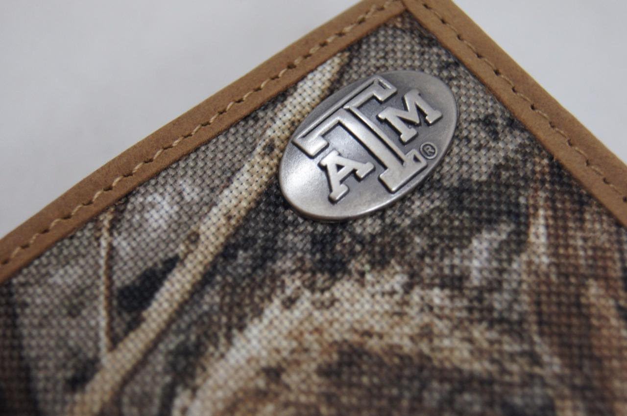Texas A&M Aggies Trifold Realtree Max-5 Camo & Leather Wallet w/Gun Metal Concho - Zep-Pro - NCAA