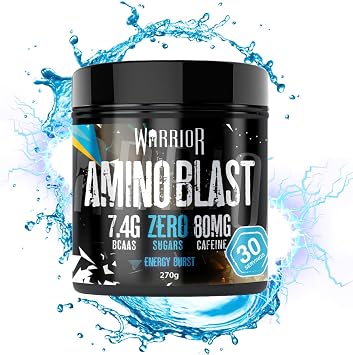 Warrior Amino Blast BCAA Powder 270g – Fruit Salad Flavour, BCAA Supplement for Muscle Recovery, Energy, Endurance, Hydration, Pre & Post Workout Nutrition - Energy Burst