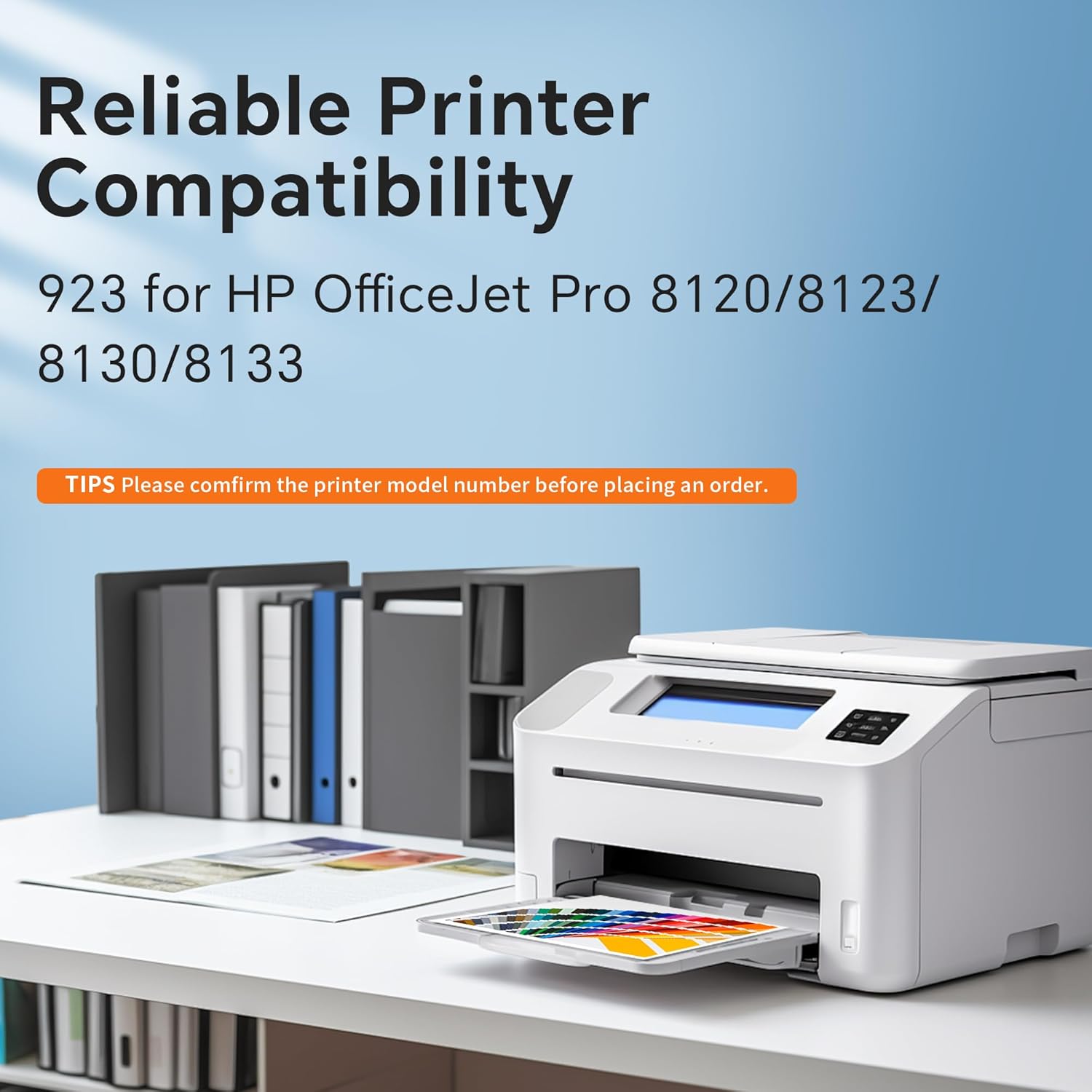 923 XL High Yield Ink Cartridges Combo Pack Replacement for HP 923 / 923e XL Ink Cartridges Work with for HP OfficeJet Pro 8120/8123/8130/8133 Printer a Set of (4 Pack BK/C/Y/M)