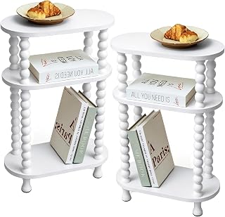3-Tier Narrow Side Table, Slim End Table for Small Spaces