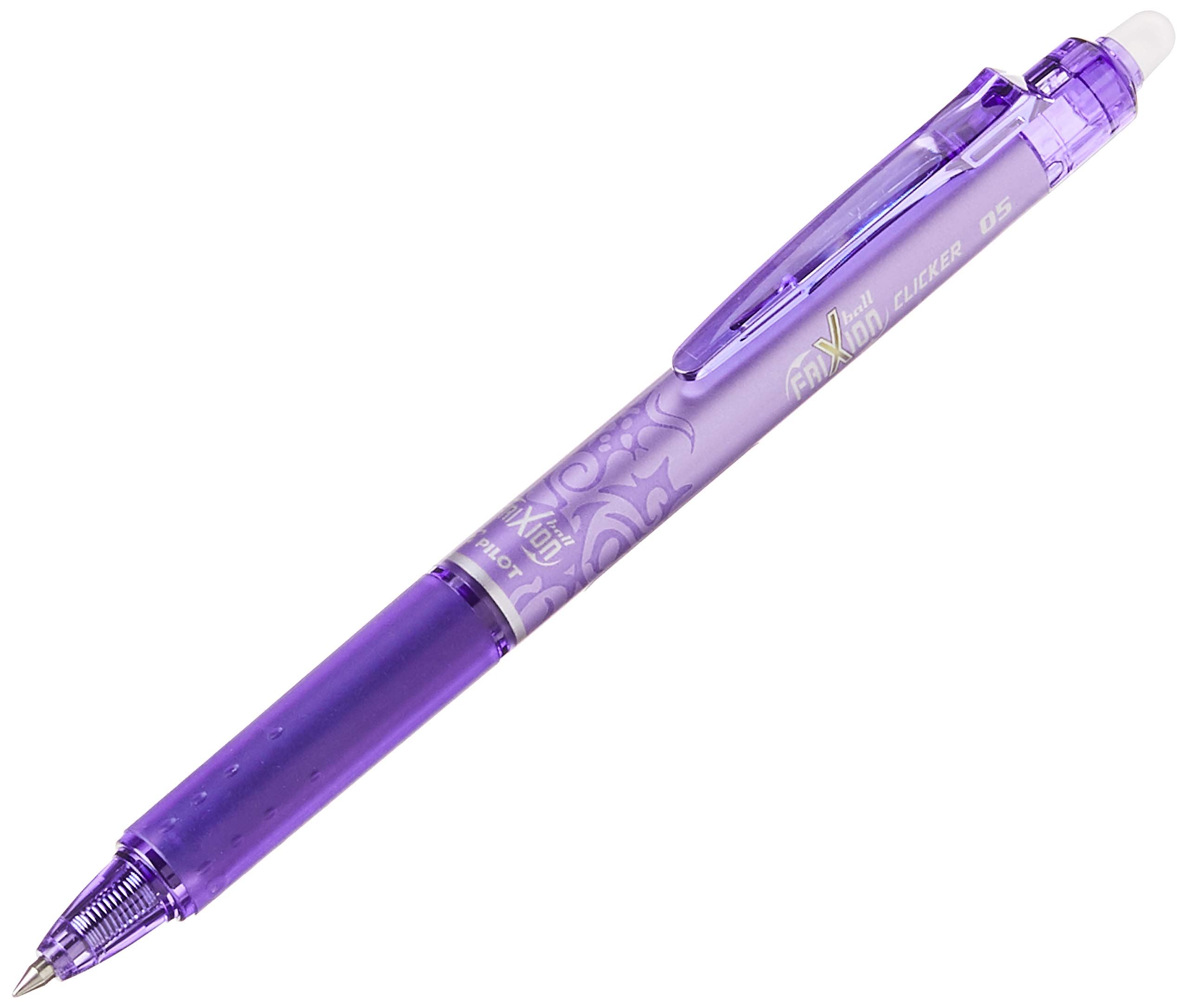Pilot Frixion Clicker Retractable Erasable Rollerball 0.5 mm Tip - Violet, Pack of 12