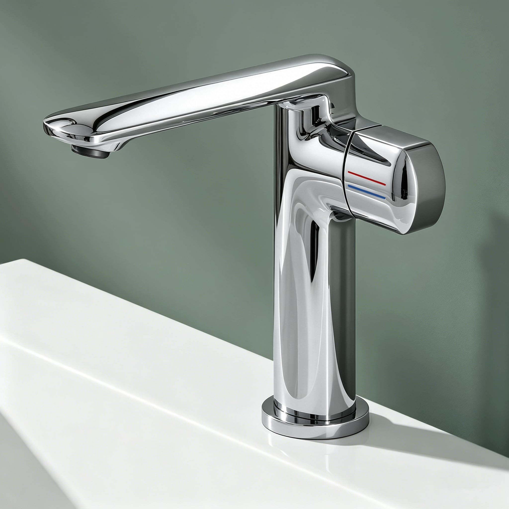 Mai & Mai Grifo de Lavabo – Cobre H59 Cromado, Monomando, Cartucho Cerámico y Aireador Desmontable, WAO-1180
