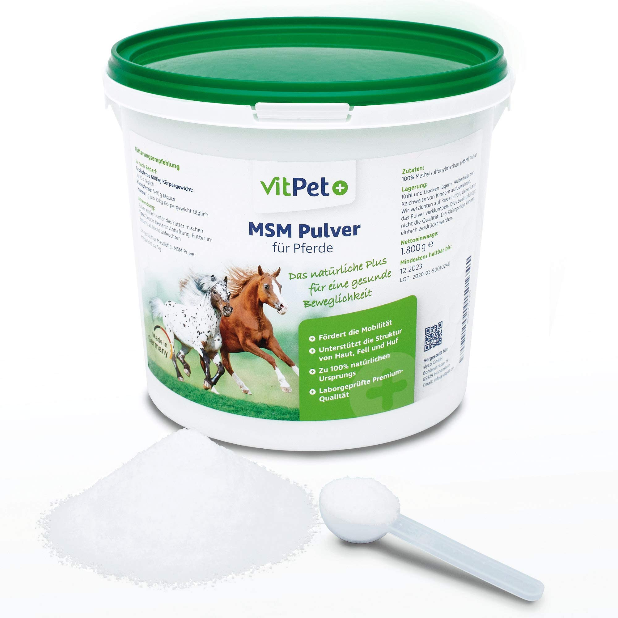 MSM polvere per cavalli - Metilsulfonilmetano polvere premium (1,8 kg)
