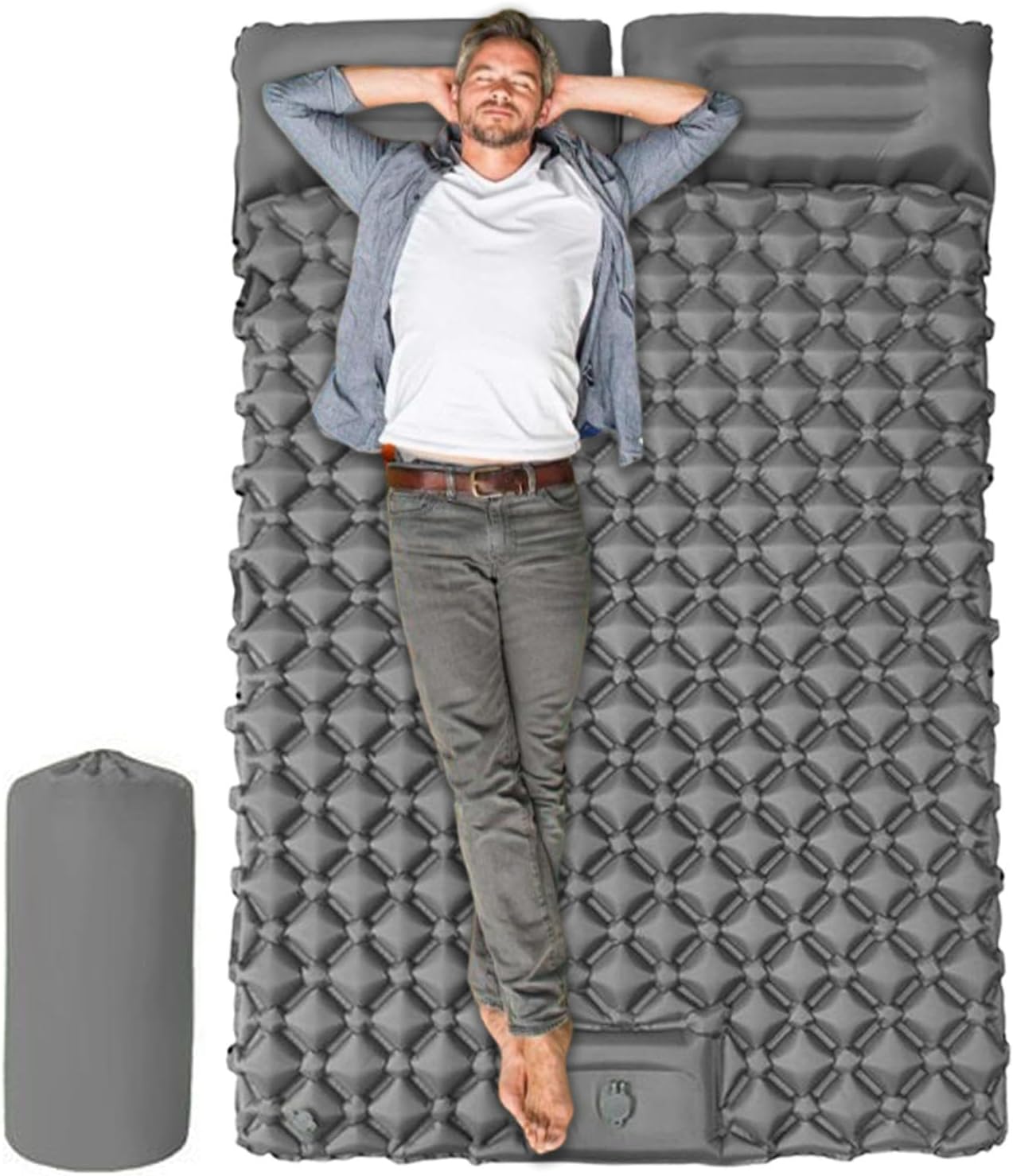 Inflatable Camping Mattress, Portable Air Sleeping Pad, Waterproof Travel Bed Roll, Compact Foldable Hiking Air Mat, Outdoor Sleeping Cushion for Backpacking Tent Climbing Picnic Gear