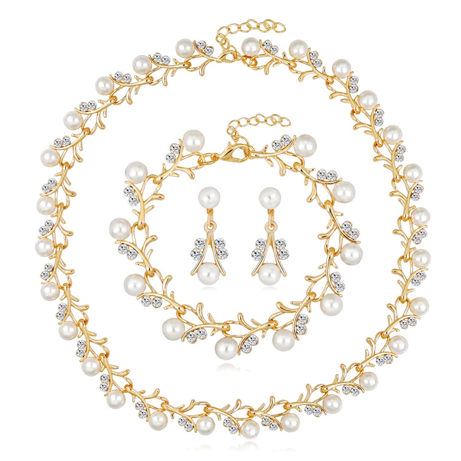 Juego de joyas KnSam con colgante de hoja de 45 cm: El regalo ideal de pendientes y collar 6