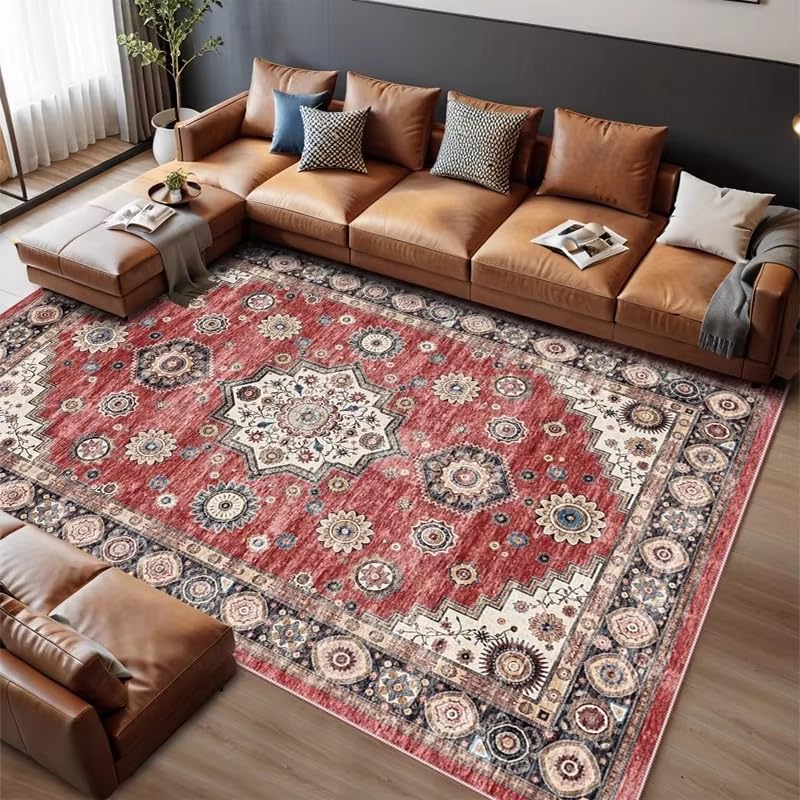 Tapis oriental traditionnel vintage géométrique 80x150cm pour salon