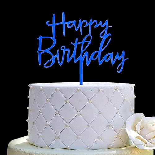 Miniatura 8 de Decoración de pastel de feliz cumpleaños para decoración de fiesta de cumpleaños, espejo de acrílico dorado rosa