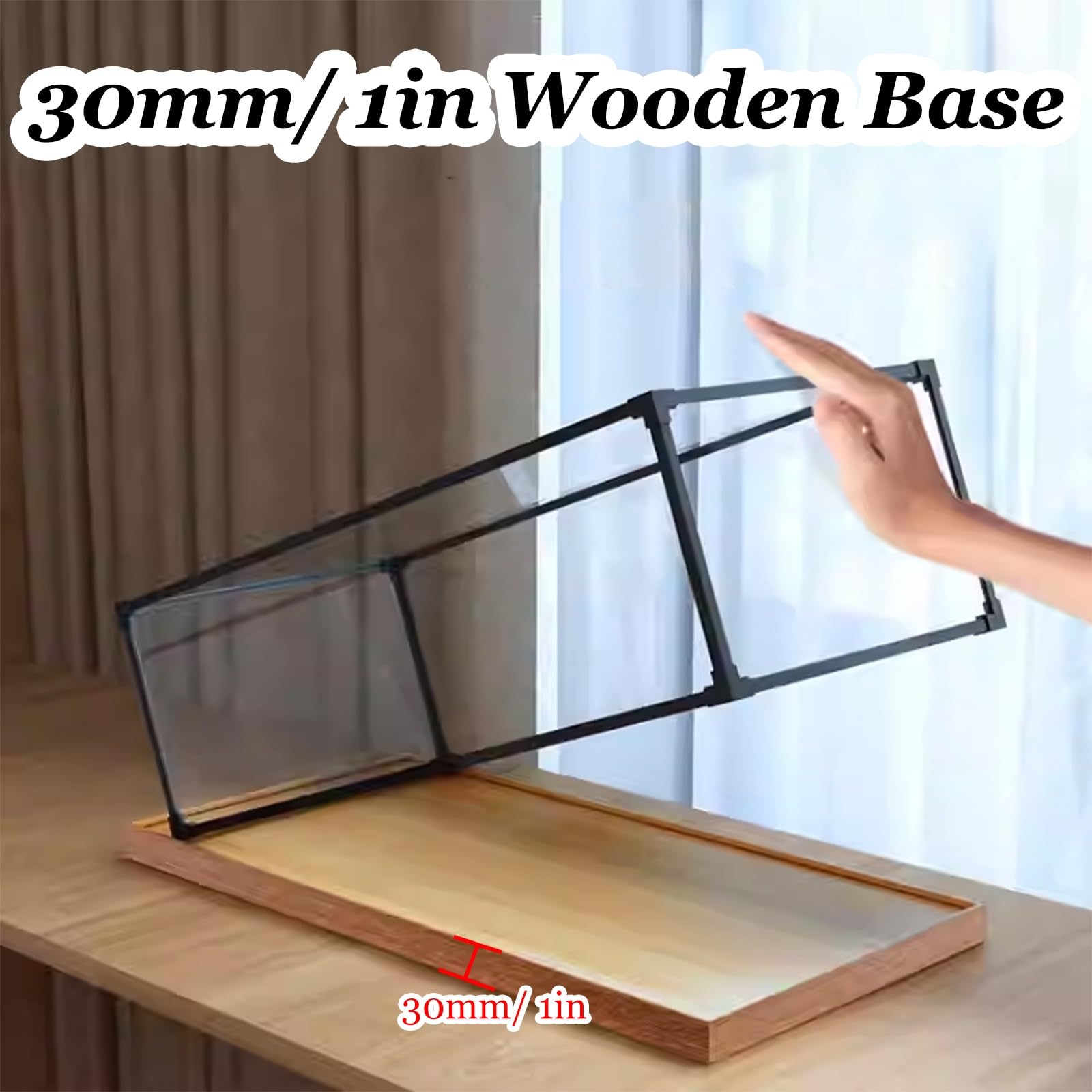 Caja expositora con base de madera para coleccionables, escaparate acrílico transparente para tenis, recuerdos deportivos, funda protectora a prueba de polvo
