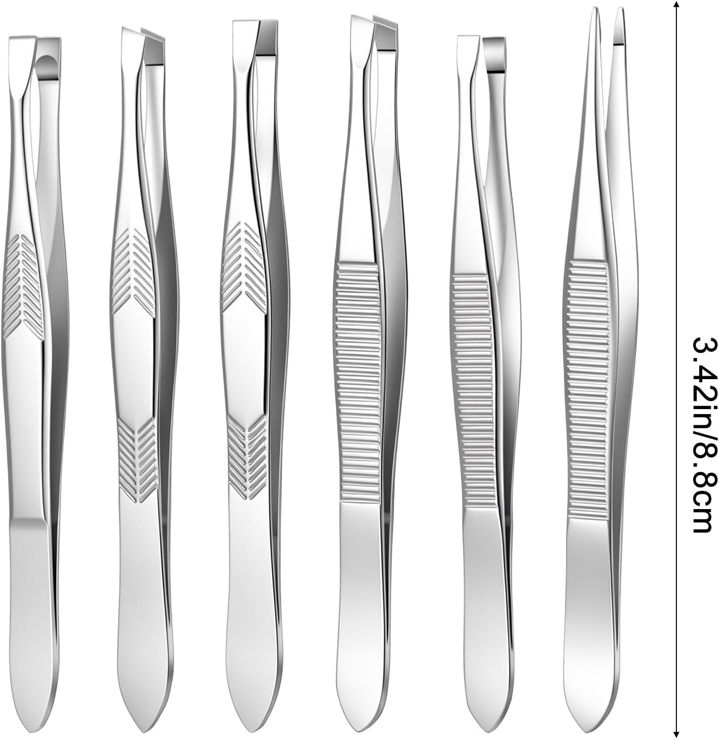 6 Pcs Precision Eyebrow Tweezers for Women Facial Hair Slant