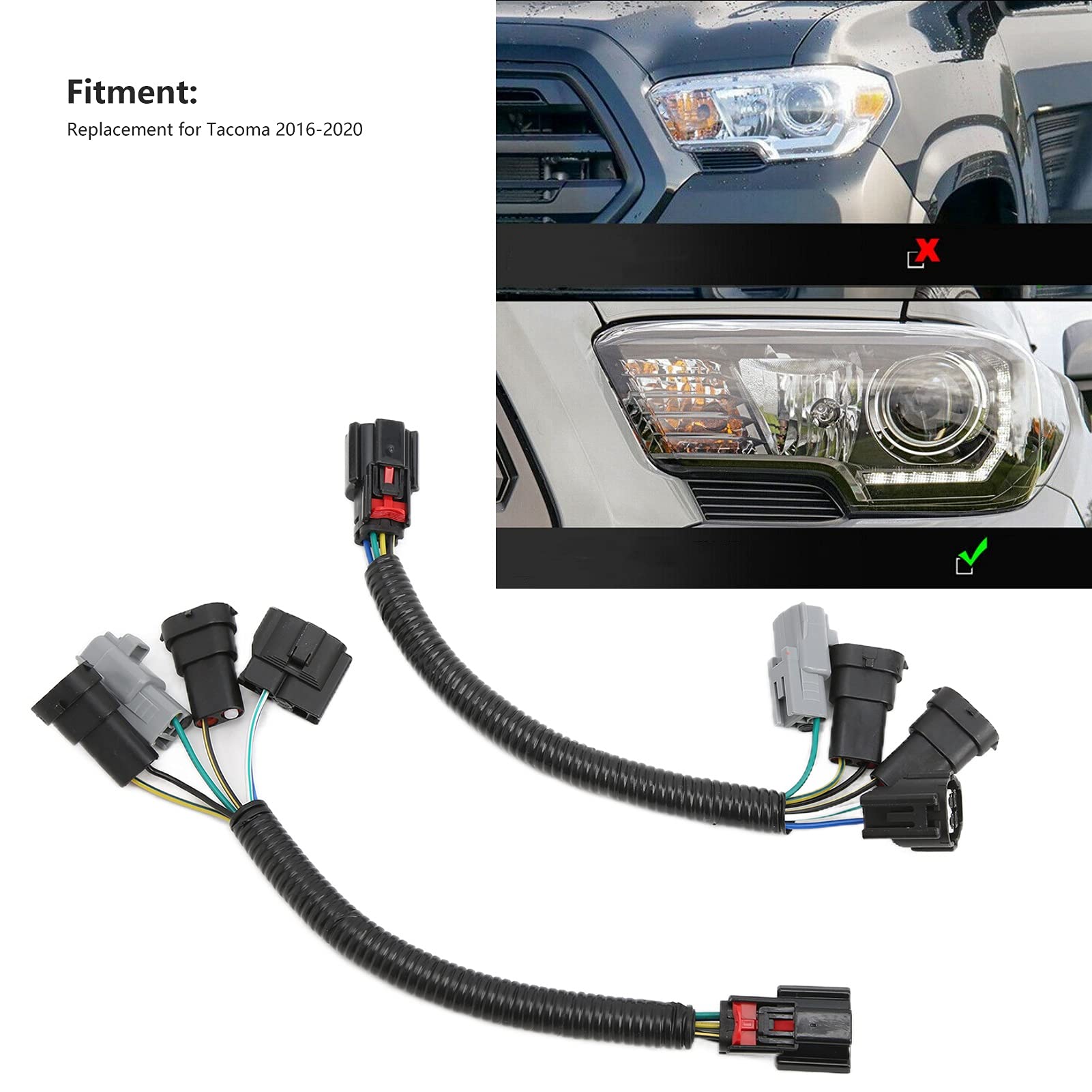 Juego De Adaptadores De Cableado Para Instalar Faros LED En Toyota Tacoma 2016-2020 (plug & Play)