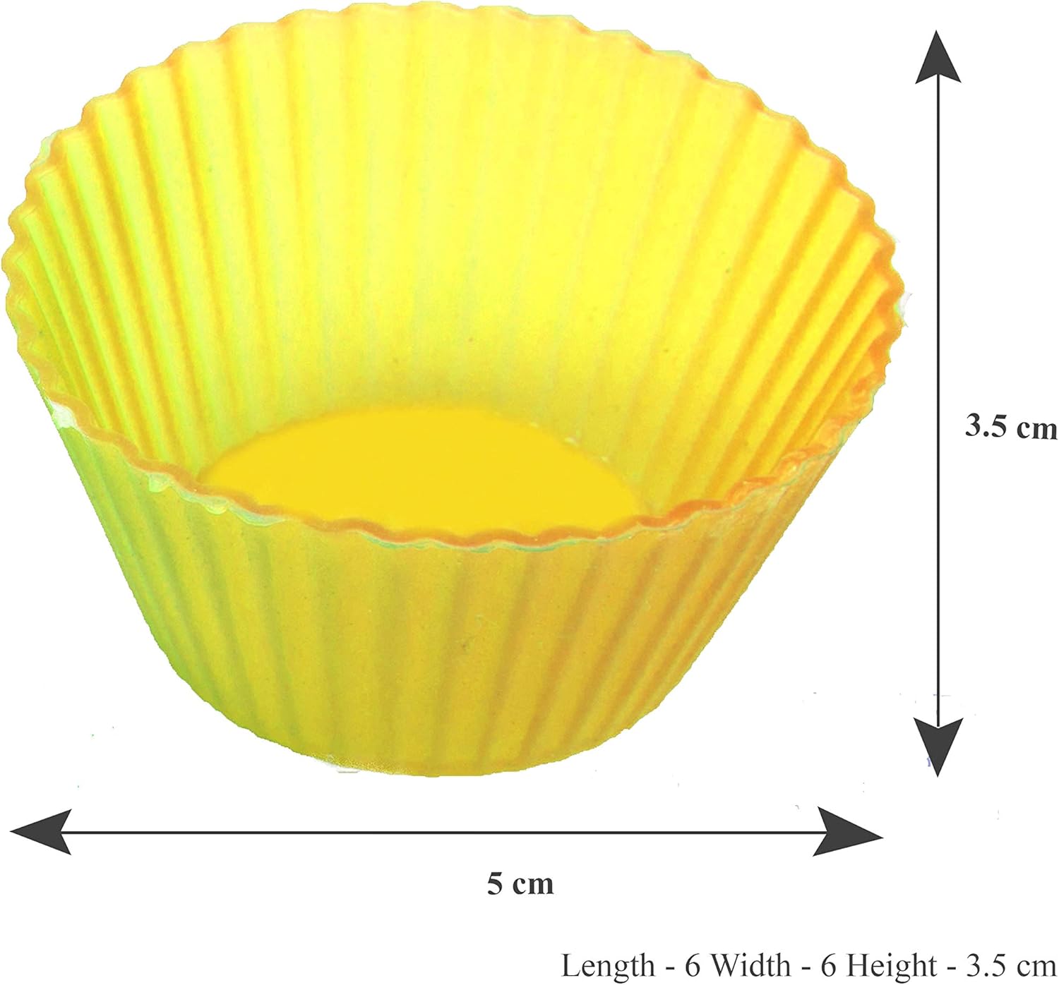 HAZEL Silicone Round Muffin Mould, 6 Pcs, Yellow