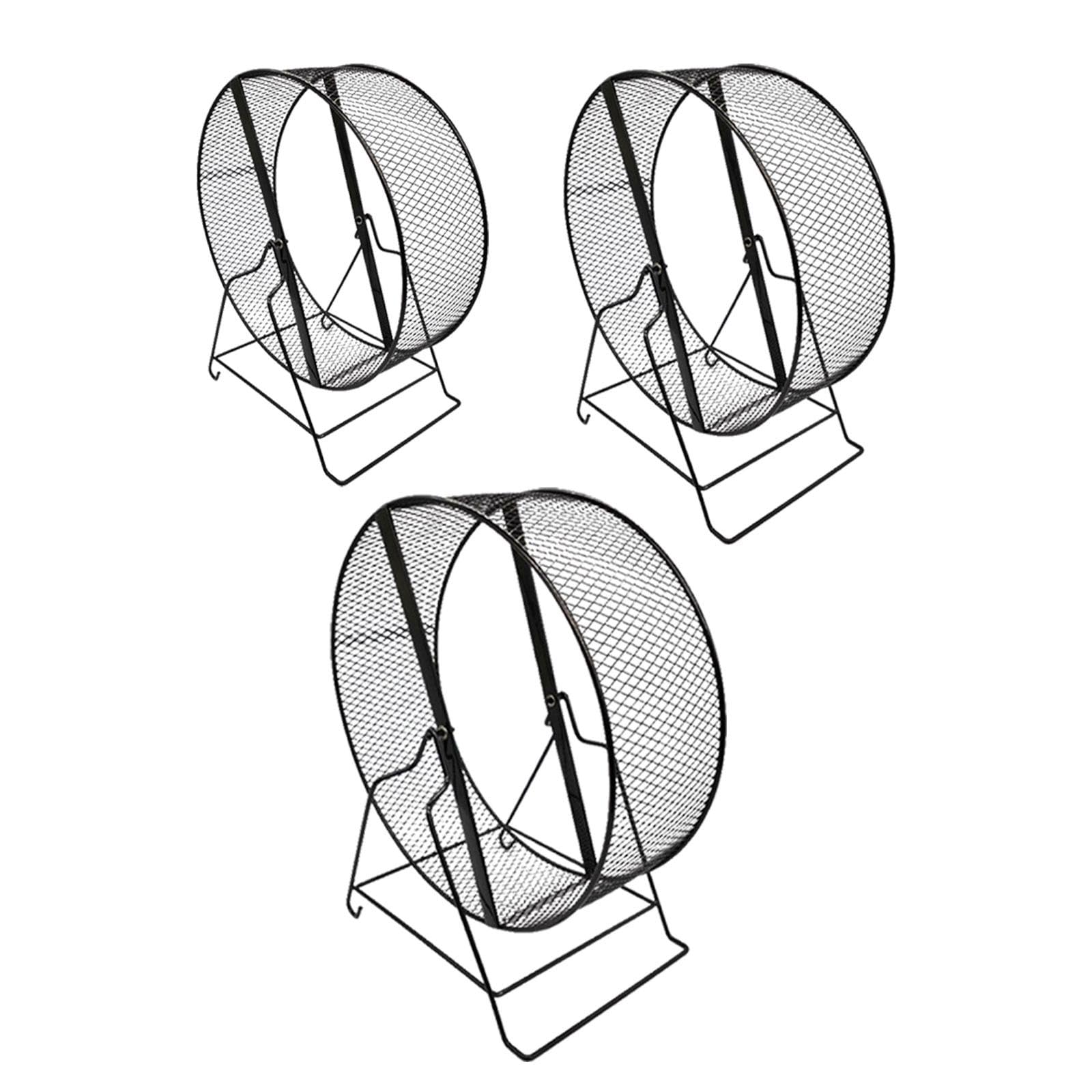 Meadawgs® Iron Hamster Running Exercise Wheel Guinea Pig Jogging Wheel Black Wire Mesh 21x15x23cm