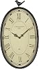 Stratton Home Decor Antique Oval Bird Clock | Classic Old Fashioned Rustic Wall Clock for Any Room | Farmhouse Wall Clock with a Hand Painted Gunmetal Frame | 10.75”x2.25”x19.25