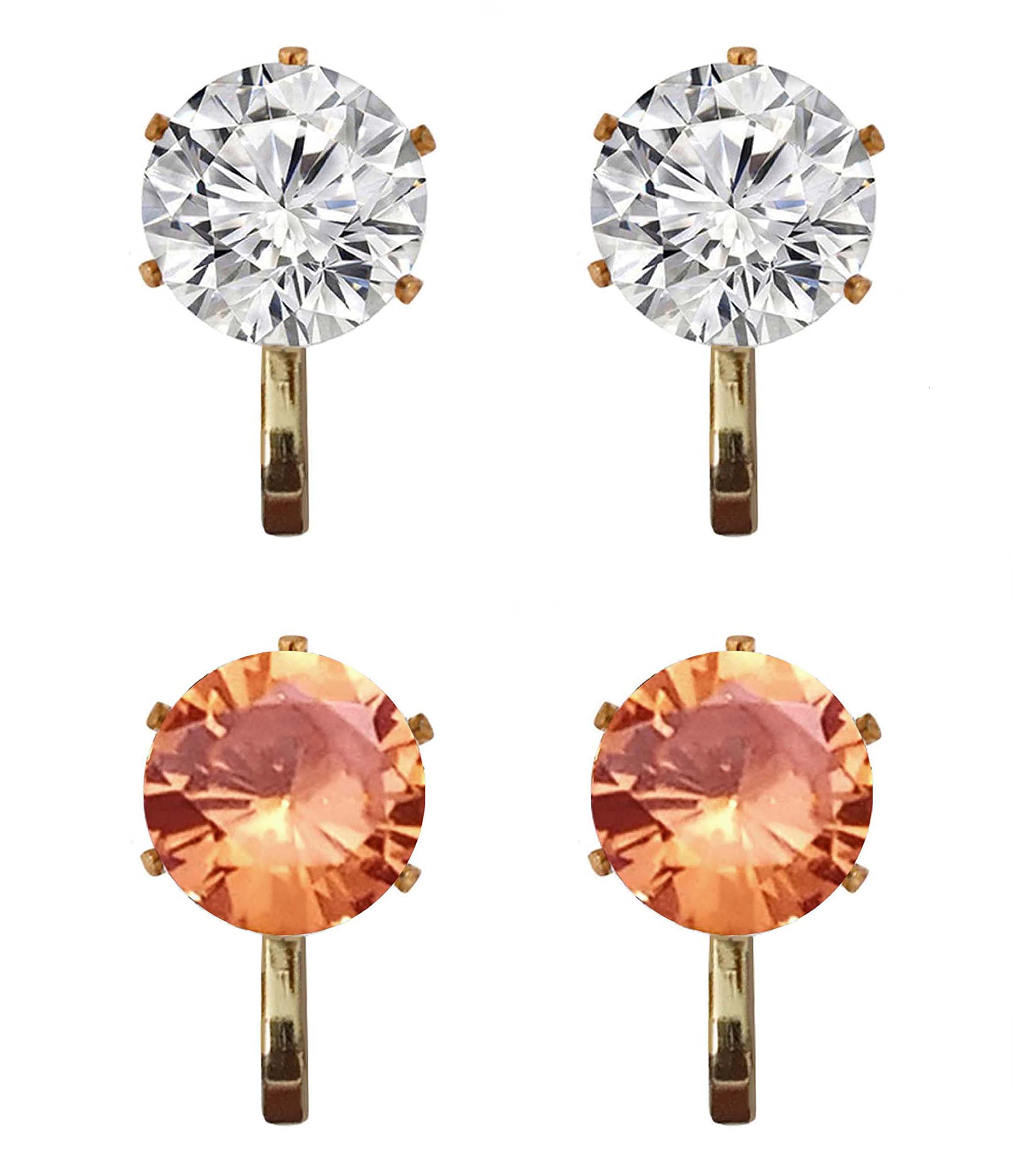 Shreya Collection Zinc with Stone Western Stud Earrings for Girls, Orange, Peach (B09DQZQR8T) Amazon Price History, Amazon Price Tracker